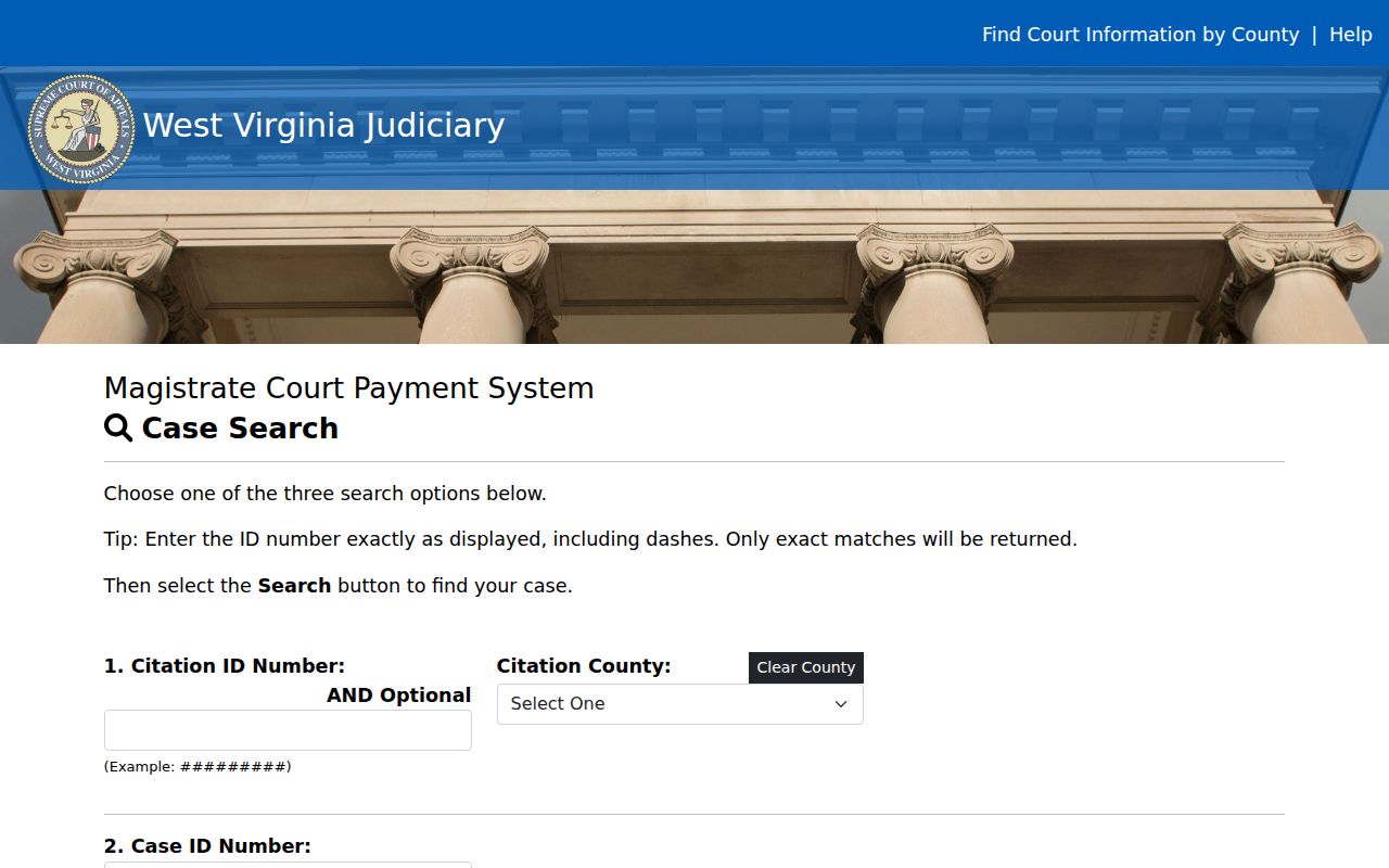 Lewis County traffic court citation and payment search