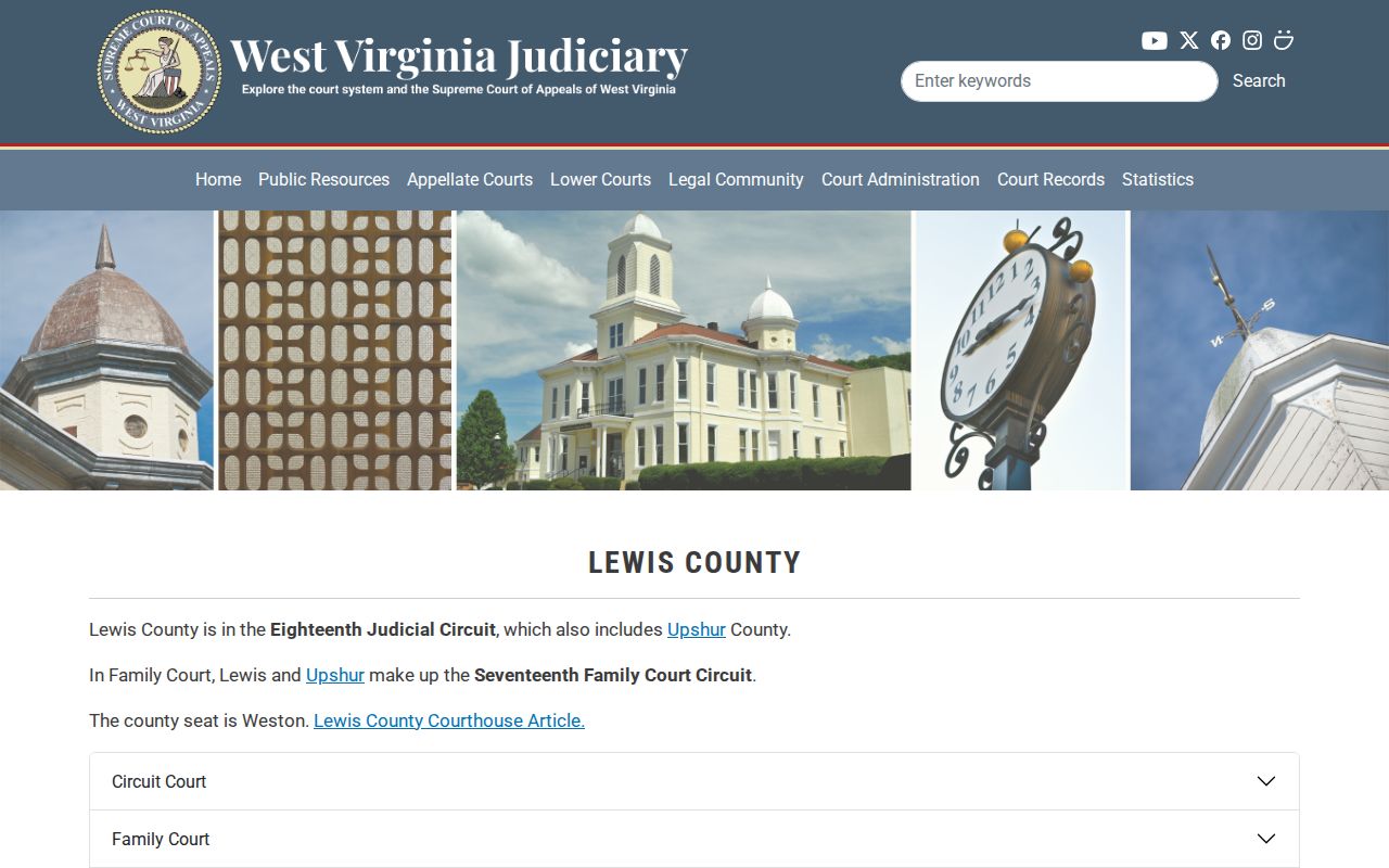 Lewis County court docket judiciary contact table