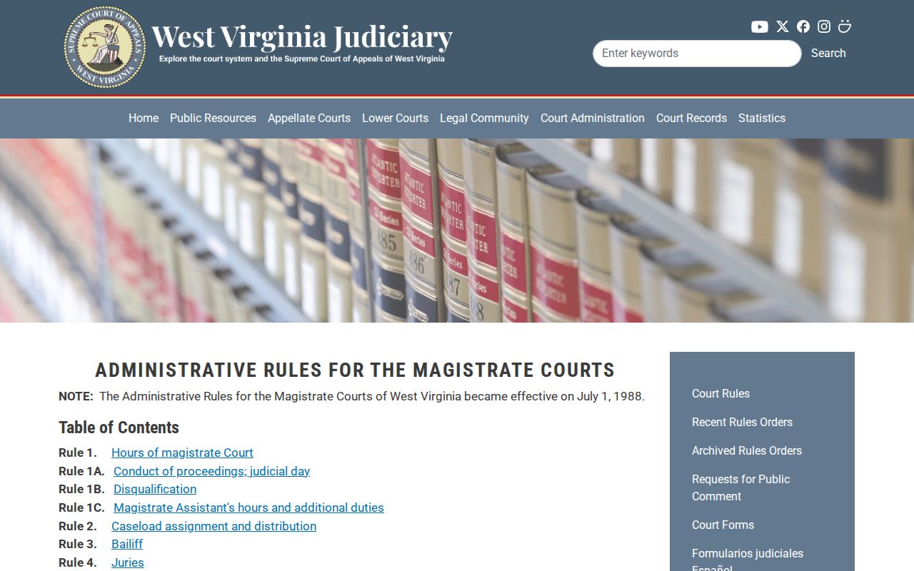 Lewis County court records magistrate copy and payment rules