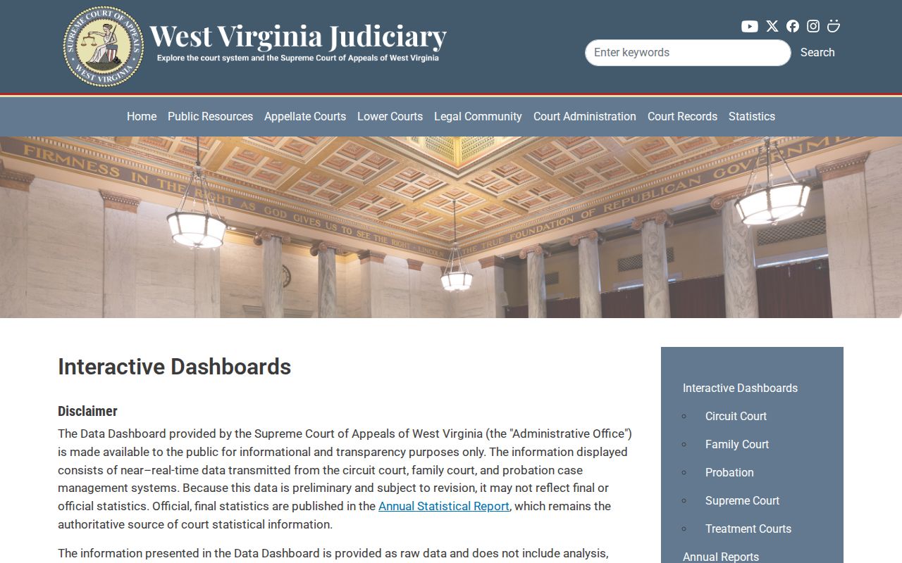 Lewis County court schedule statistics dashboard